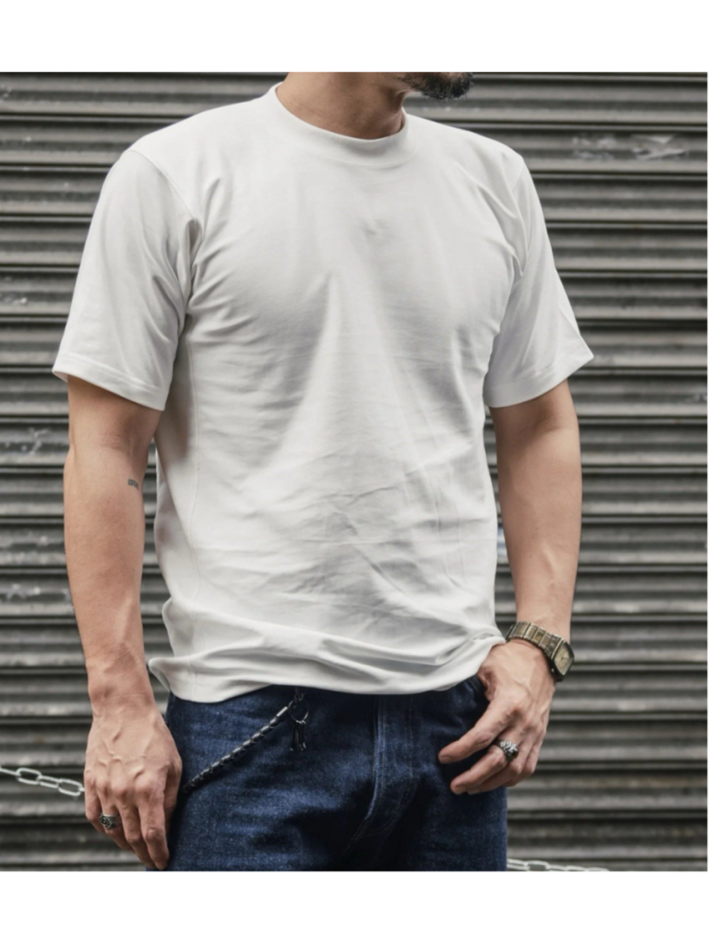 🇺🇸SHIP BRONSON 10.6 oz Reverse Weave 100% Cotton T-Shirt White S - Picture 3 of 8
